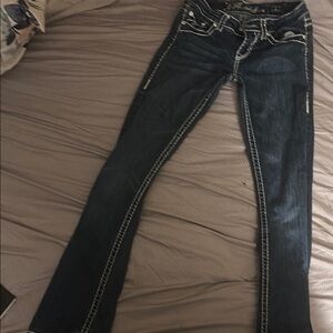 L.A. idol Blue Boot Cut Jeans with Contrast Stitching